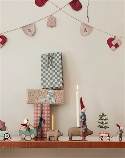 Maileg - Pixy Nisse Str. 2 Dreng - Stribet Strikket Sweater